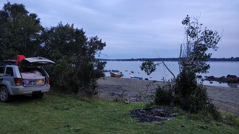 Acampamento na praia