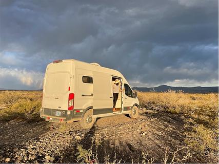 Acampamento com vista para o vulcão