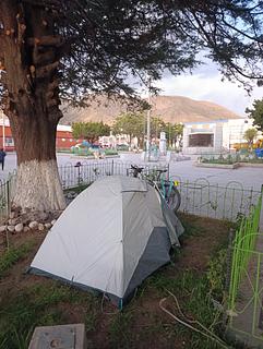 Acampe na praça central
