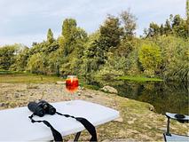 By a river