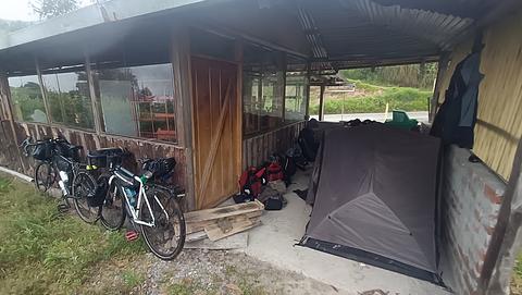 Cafeteria tent camping