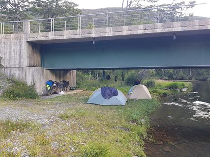 Camping by Bridge over Rio Negro