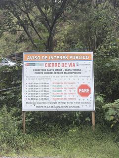 Fechamentos programados da estrada para veículos particulares