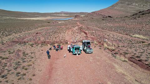 Laguna Colorada com pinturas incas