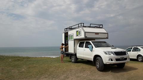 Na praia