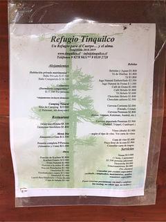 Refugio Tinquilco: Camping