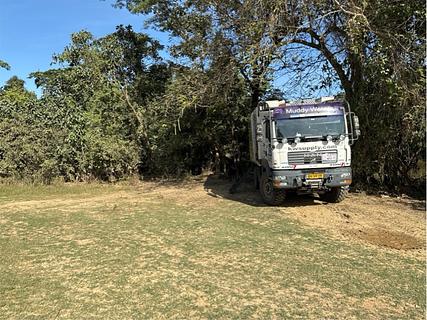 Rivier flat place next to road