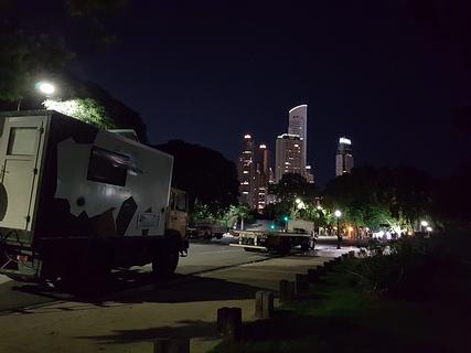 Roadside parking in park