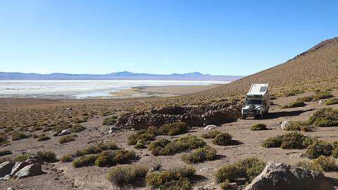 Shelters above the lagoon
